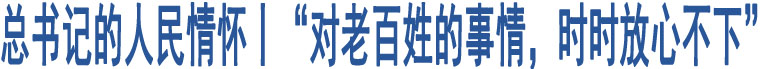 總書(shū)記的人民情懷丨“對(duì)老百姓的事情，時(shí)時(shí)放心不下”