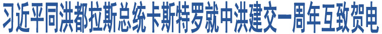 習(xí)近平同洪都拉斯總統(tǒng)卡斯特羅就中洪建交一周年互致賀電