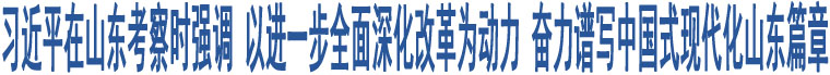 習近平在山東考察時強調(diào) 以進一步全面深化改革為動力 奮力譜寫中國式現(xiàn)代化山東篇章