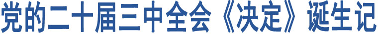 黨的二十屆三中全會(huì)《決定》誕生記