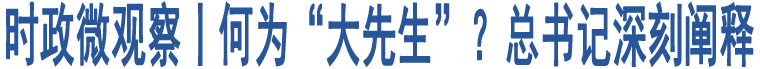 時政微觀察丨何為“大先生”？總書記深刻闡釋