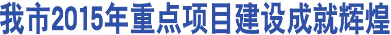 我市2015年重點(diǎn)項(xiàng)目建設(shè)成就輝煌