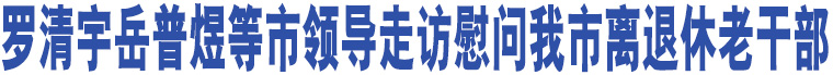 羅清宇岳普煜等市領(lǐng)導(dǎo)走訪慰問(wèn)我市離退休老干部