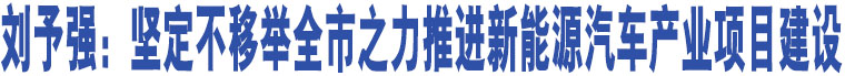 劉予強(qiáng)：堅(jiān)定不移舉全市之力推進(jìn)新能源汽車產(chǎn)業(yè)項(xiàng)目建設(shè)