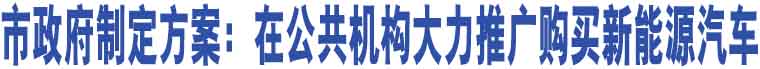 市政府制定方案：在公共機(jī)構(gòu)大力推廣購(gòu)買新能源汽車